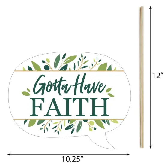 Big Dot of Happiness Funny First Communion Elegant Cross - Religious Party Photo Booth Props Kit - 10 Piece {6}