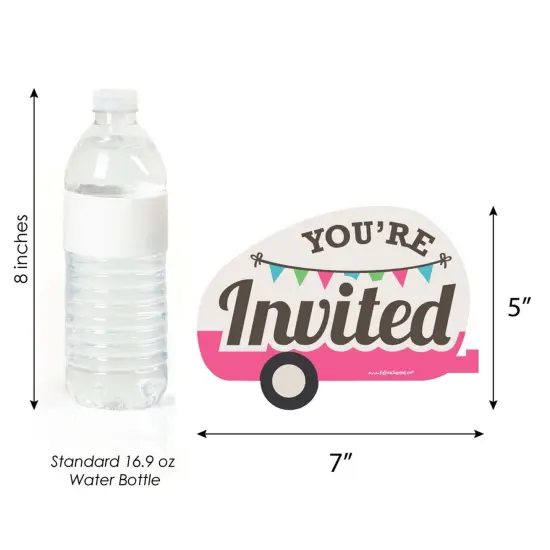 Big Dot of Happiness Let's Go Glamping - Shaped Fill-in Invitations - Camp Glamp Party or Birthday Party Invitation Cards with Envelopes - Set of 12 {6}