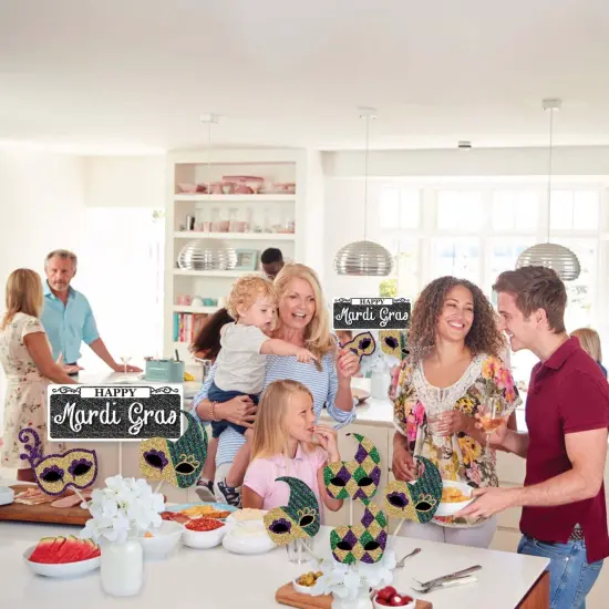 Big Dot of Happiness Mardi Gras - Masquerade Party Centerpiece Sticks - Showstopper Table Toppers - 35 Pieces {6}