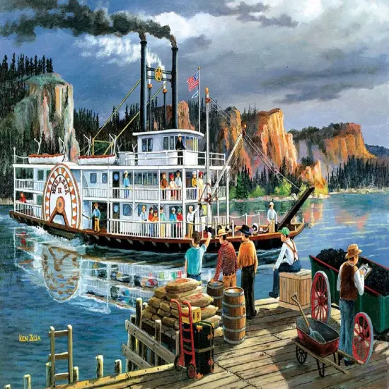 Sunsout Riverboat 550 pc Jigsaw Puzzle 39576 {1}