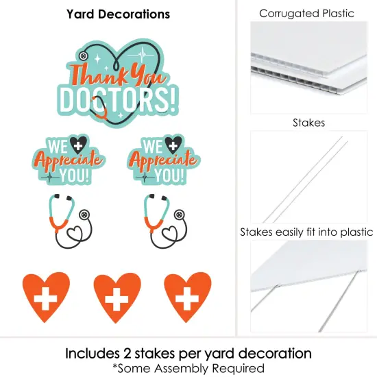 Big Dot of Happiness Thank You Doctors - Yard Sign and Outdoor Lawn Decorations - Doctor Appreciation Week Yard Signs - Set of 8 {6}