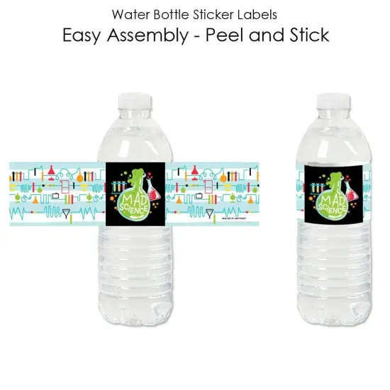 Big Dot of Happiness Scientist Lab - Baby Shower or Birthday Party Water Bottle Sticker Labels - Set of 20 {3}