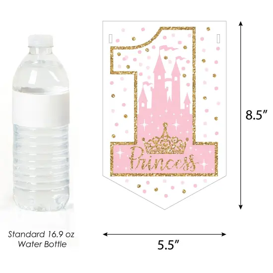 Big Dot of Happiness 1st Birthday Little Princess Crown - Pink and Gold First Birthday Party Bunting Banner - Party Decorations - Happy 1st Birthday {3}