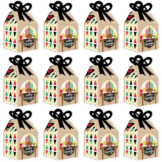 Big Dot of Happiness Happy Kwanzaa - Square Favor Gift Boxes - Bow Boxes - Set of 12 {6}