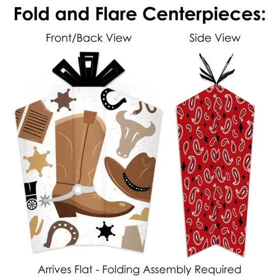 Big Dot of Happiness Western Hoedown - Wild West Cowboy Party Decor and Confetti - Terrific Table Centerpiece Kit - Set of 30 {6}