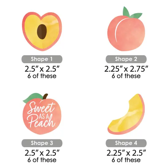 Big Dot of Happiness Sweet as a Peach - Paper Straw Decor - Fruit Themed Baby Shower or Birthday Party Striped Decorative Straws - Set of 24 {3}