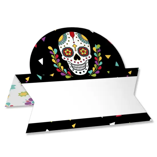 Big Dot of Happiness Day of the Dead - Halloween Sugar Skull Party Tent Buffet Card - Table Setting Name Place Cards - Set of 24 {1}
