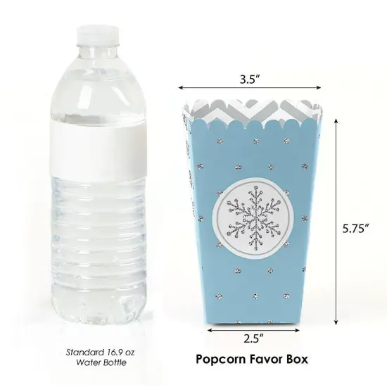 Big Dot of Happiness Winter Wonderland - Snowflake Holiday Party and Winter Wedding Popcorn Treat Boxes - Set of 12 {3}