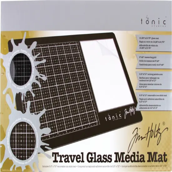 Tim Holtz Travel Glass Media Mat-10.25"X15.5" {1}