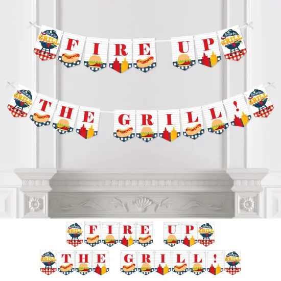 Big Dot of Happiness Fire Up the Grill - Summer BBQ Picnic Party Bunting Banner - Party Decorations - Fire Up the Grill {1}