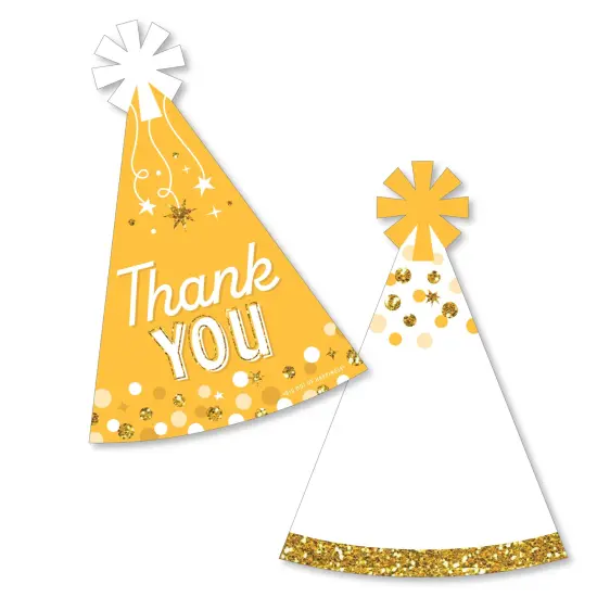 Big Dot of Happiness Golden Birthday - Shaped Thank You Cards - Happy Birthday Party Thank You Note Cards with Envelopes - Set of 12 {1}
