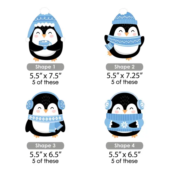 Big Dot of Happiness Winter Penguins - Decorations DIY Holiday and Christmas Party Essentials - Set of 20 {7}