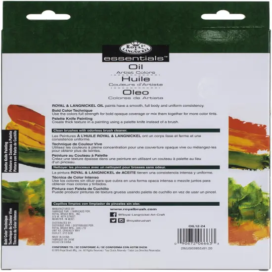 Royal & Langnickel(R) essentials(TM) Oil Paints 12ml-24/Pkg {3}