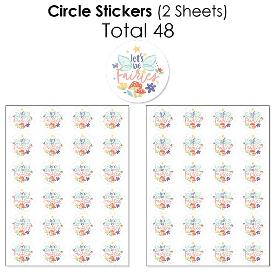 Big Dot of Happiness Let's Be Fairies - Mini Candy Wrappers & Candy Circle Stickers - Fairy Garden Birthday Party Candy Favor Sticker Kit - 304 Pieces {7}