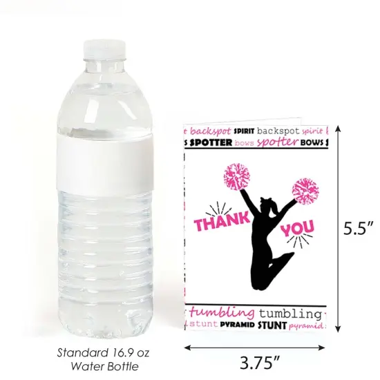 Big Dot of Happiness We've Got Spirit - Cheerleading - Birthday Party or Cheerleader Party Thank You Cards (8 count) {4}