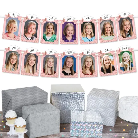 Big Dot of Happiness Rose Gold Grad - DIY Graduation Party Decor - K-12 School Picture Display - Photo Banner {3}
