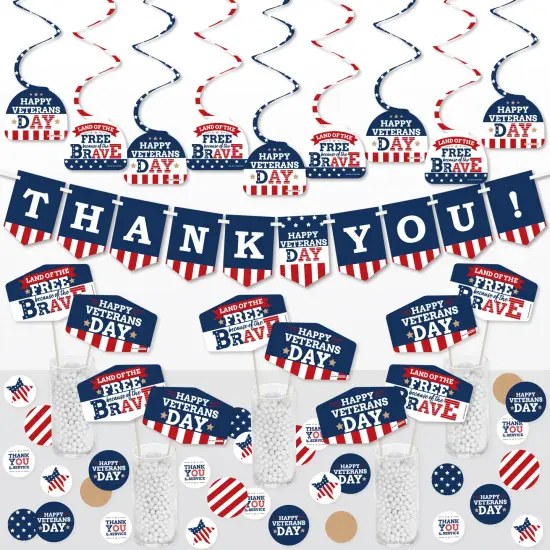 Big Dot of Happiness Happy Veterans Day - Patriotic Supplies Decoration Kit - Decor Galore Party Pack - 51 Pieces {1}