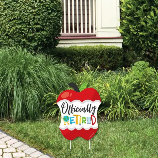 Big Dot of Happiness Teacher Retirement - Outdoor Lawn Sign - Happy Retirement Party Yard Sign - 1 Piece {1}