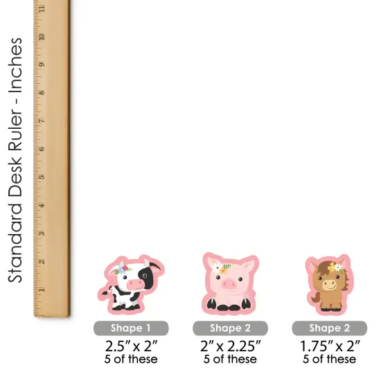 Big Dot of Happiness Girl Farm Animals - DIY Shaped Pink Barnyard Baby Shower or Birthday Party Cut-Outs - 24 Count {7}