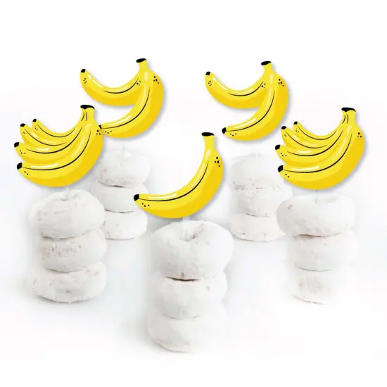 Big Dot of Happiness Let's Go Bananas - Dessert Cupcake Toppers - Tropical Party Clear Treat Picks - Set of 24 {3}