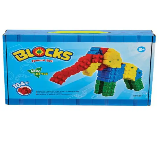 104pc Elephant Playset Creative Big Brick Adventure Planet Block Toy {1}