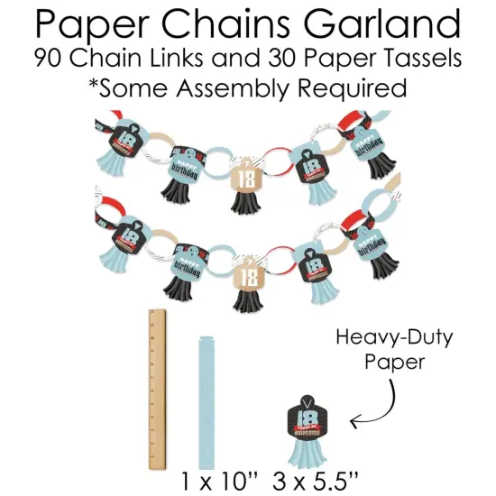 Big Dot of Happiness Boy 18th Birthday - Banner and Photo Booth Decorations - Eighteenth Birthday Party Supplies Kit - Doterrific Bundle {7}