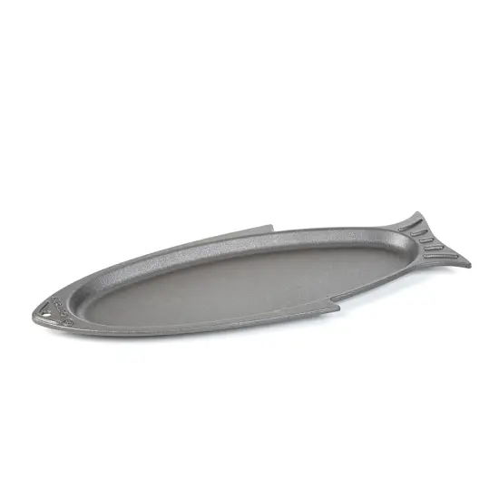 Outset 76376 Cast Iron Fish Grill Serving Pan 18.5 x 7.25 inches {1}