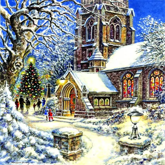 Sunsout Church in the Snow 1000 pc Christmas Jigsaw Puzzle 44131 {1}