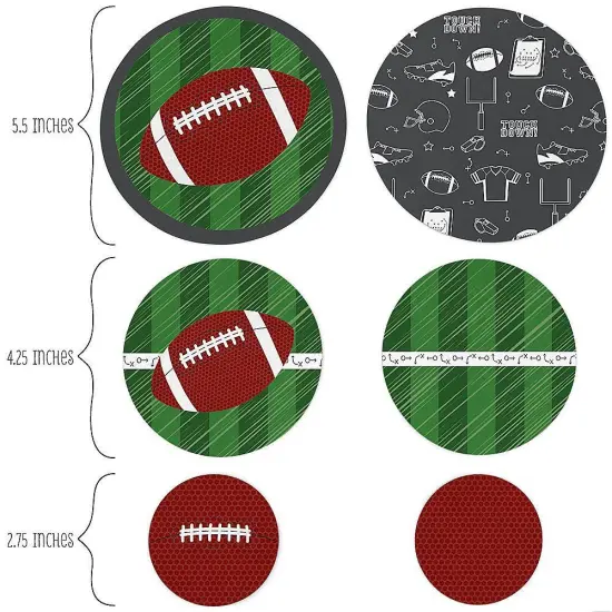 Big Dot of Happiness End Zone - Football - Baby Shower or Birthday Party Giant Circle Confetti - Party Decorations - Large Confetti 27 Count {3}