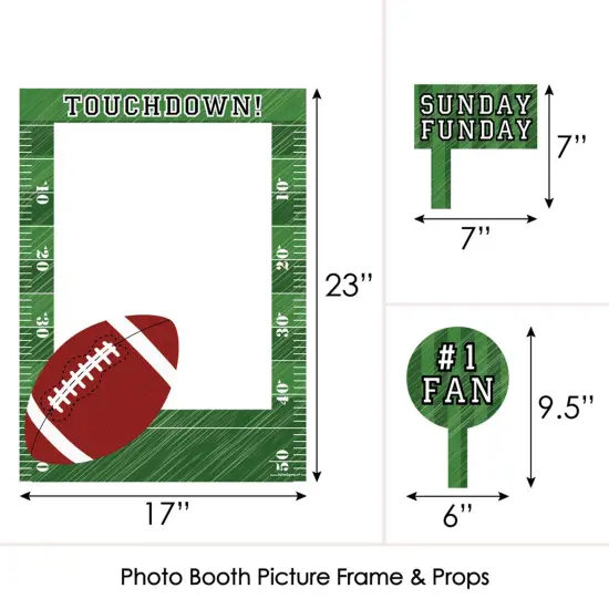 Big Dot of Happiness End Zone - Football - Birthday Party or Baby Shower Selfie Photo Booth Picture Frame & Props - Printed on Sturdy Material {6}