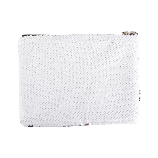 Craft Express 4 Pack White and Silver Reverse Sequin Makeup Bag/Pencil Case {2}