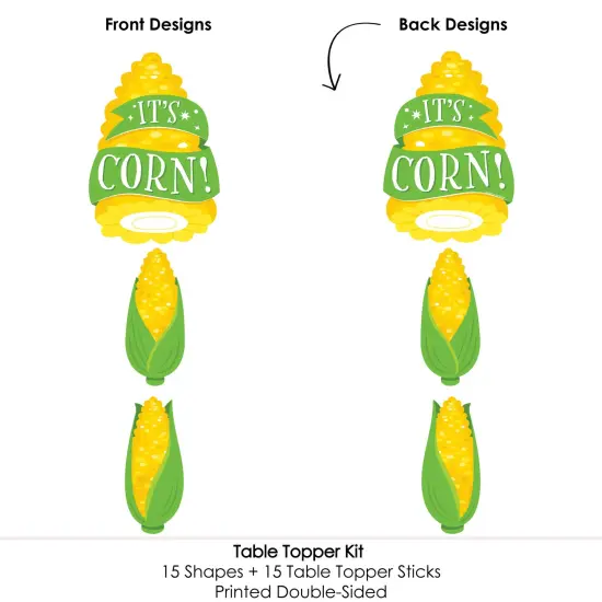 Big Dot of Happiness It's Corn - Fall Harvest Party Centerpiece Sticks - Table Toppers - Set of 15 {6}