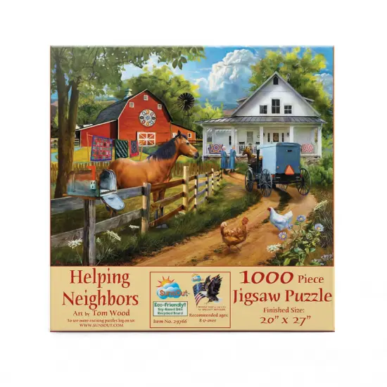 Sunsout Helping Neighbors 1000 pc Jigsaw Puzzle 29766 {4}