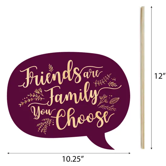 Big Dot of Happiness Elegant Thankful for Friends - Friendsgiving Thanksgiving Party Photo Booth Props Kit - 20 Count {7}