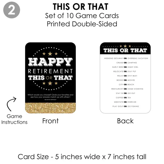 Big Dot of Happiness Happy Retirement - 4 Retirement Party Games - 10 Cards Each - Gamerific Bundle {7}