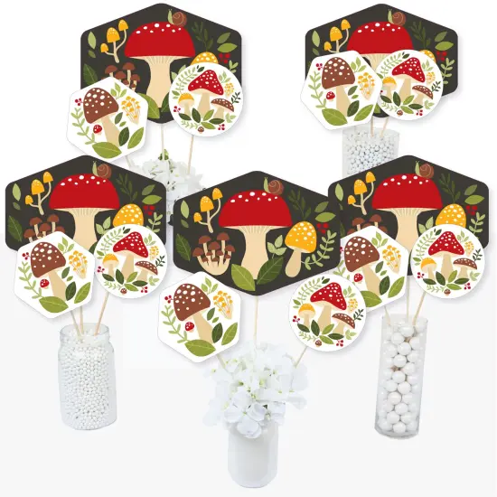 Big Dot of Happiness Wild Mushrooms - Red Toadstool Party Centerpiece Sticks - Table Toppers - Set of 15 {1}