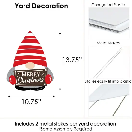 Big Dot of Happiness Christmas Gnomes - Outdoor Lawn Sign - Holiday Party Yard Sign - 1 Piece {7}