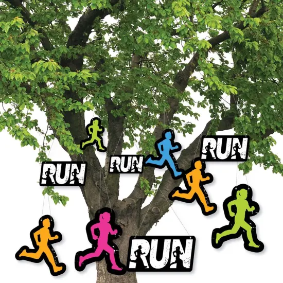 Big Dot of Happiness Hanging Set the Pace - Running - Outdoor Hanging Decor - Track, Cross Country or Marathon Party Decorations - 10 Pieces {3}