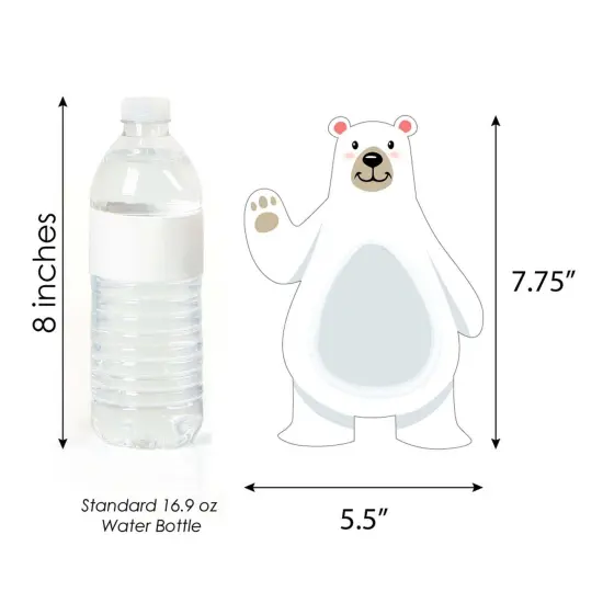 Big Dot of Happiness Arctic Polar Animals - Polar Bear Seal Penguin & Arctic Fox Decor DIY Winter Baby Shower or Birthday Party Essentials - Set of 20 {6}