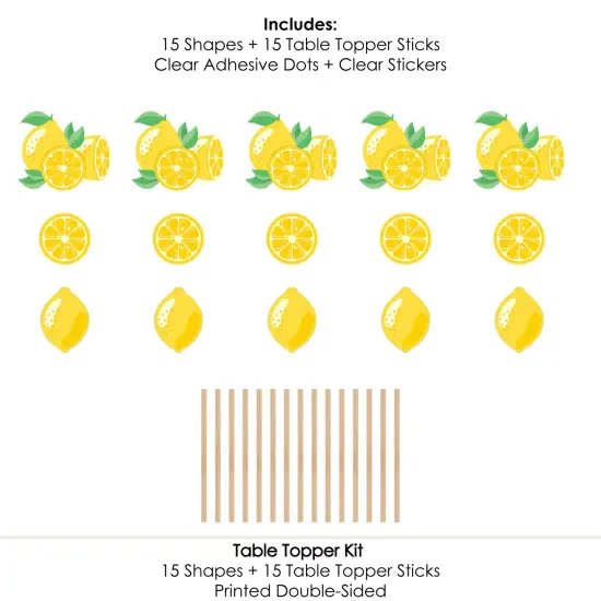 Big Dot of Happiness So Fresh - Lemon - Citrus Lemonade Party Centerpiece Sticks - Table Toppers - Set of 15 {7}