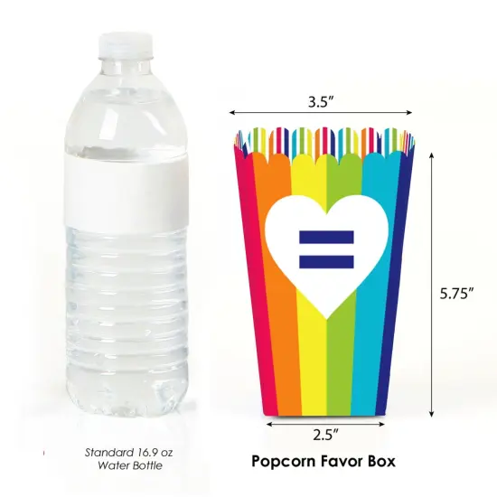 Big Dot of Happiness Love is Love - Pride - Rainbow Party Favor Popcorn Treat Boxes - Set of 12 {3}