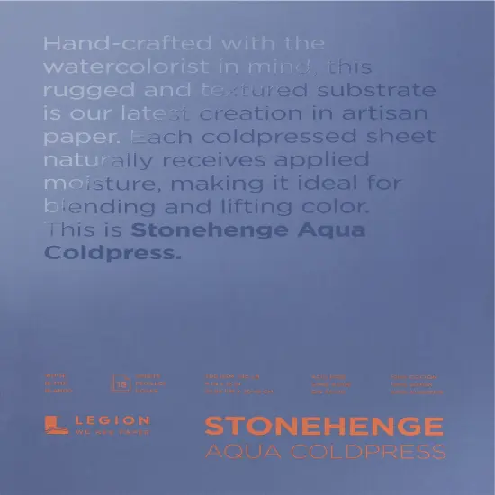 Stonehenge Aqua Block Coldpress Pad 9"X12" 15 Sheets/Pkg-White 140lb {1}