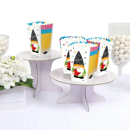 Big Dot of Happiness School Gnomes - Teacher and Classroom Decorations Favor Popcorn Treat Boxes - Set of 12 {4}