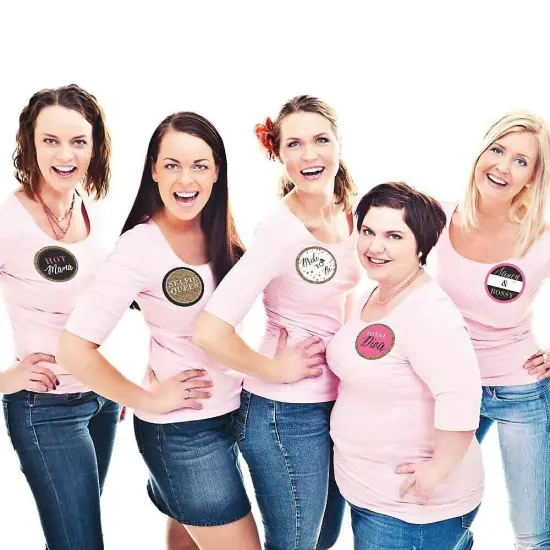 Big Dot of Happiness Girls Night Out - Bachelorette Party Name Tags - Party Badges Sticker Set of 12 {7}