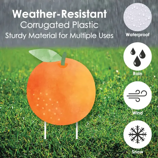 Big Dot of Happiness Little Clementine - Yard Sign and Outdoor Lawn Decorations - Orange Citrus Baby Shower or Birthday Party Yard Signs - Set of 8 {4}