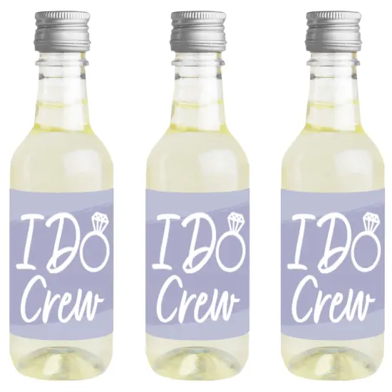 Big Dot of Happiness Purple Elegantly Simple - Mini Wine and Champagne Bottle Label Stickers - Wedding or Bridal Shower Guest Party Favor Gift 16 Ct {1}