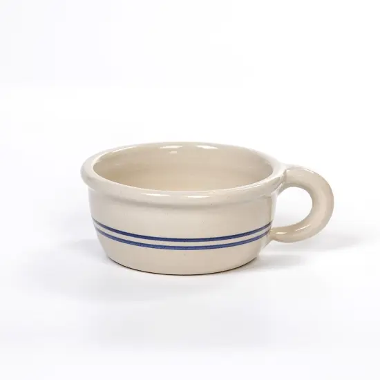 Martinez Pottery Heritage Blue Stripe Stoneware Small Chili Bowl {1}