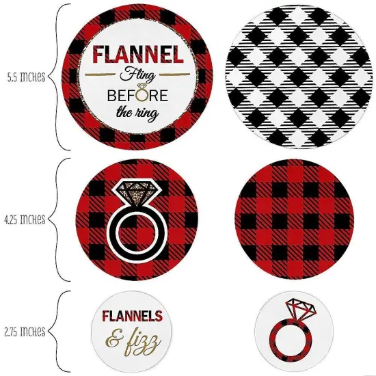Big Dot of Happiness Flannel Fling Before the Ring - Buffalo Plaid Party Giant Circle Confetti - Bachelorette Party D&eacute;cor - Large Confetti 27 Count {3}