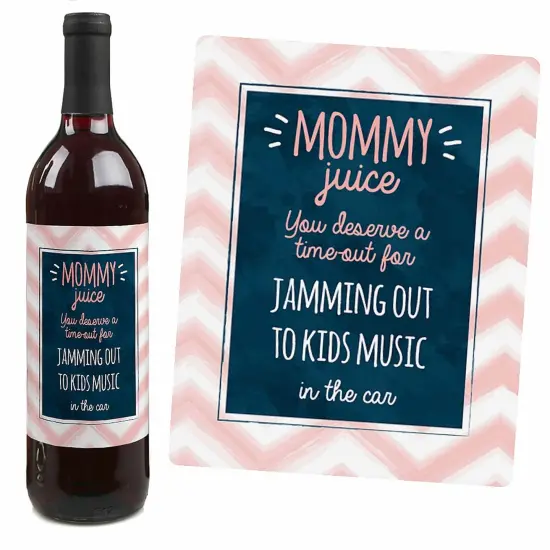 Big Dot of Happiness Mommy's Time-Out - Gift For Women - Wine Bottle Label Stickers - Set of 4 {7}