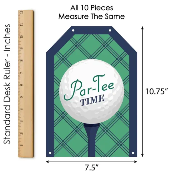 Big Dot of Happiness Par-Tee Time - Golf - Hanging Vertical Paper Door Banners - Birthday or Retirement Party Wall Decoration Kit - Indoor Door Decor {7}